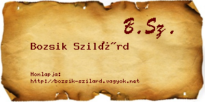 Bozsik Szilárd névjegykártya