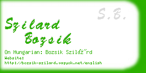 szilard bozsik business card